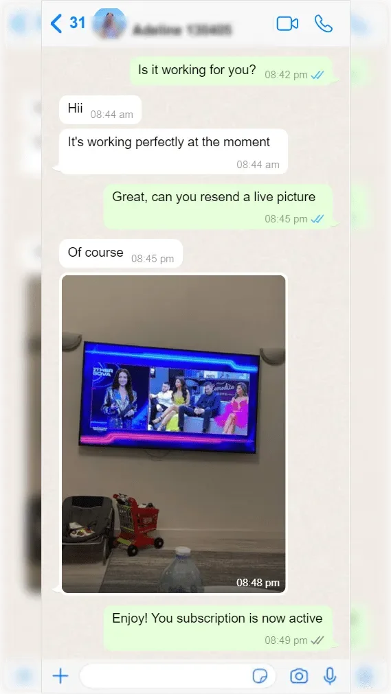 WhatsApp conversation with a subscriber, screenshot 6 of 8