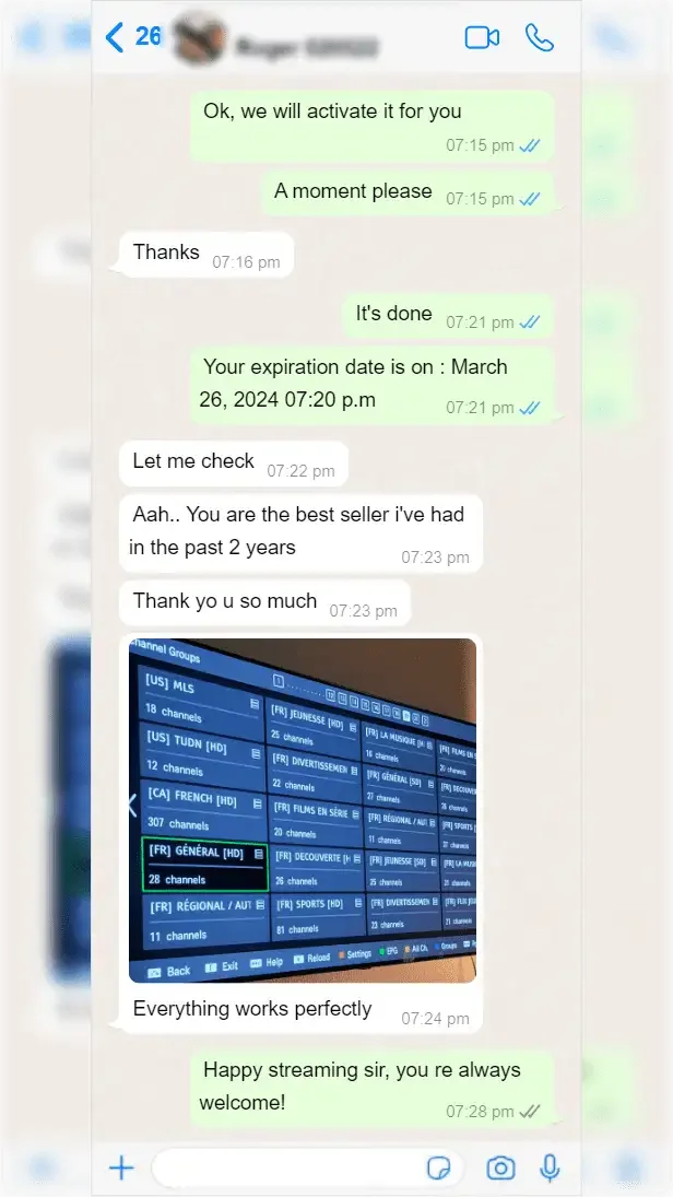 WhatsApp conversation with a subscriber, screenshot 7 of 8